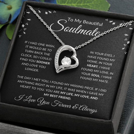 Forever Love Necklace | Soulmate Flowers Black Card
