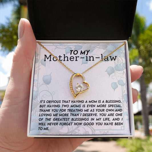 To My Mother-in-Law A Blessing | Forever Love Necklace