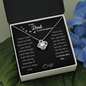 Not Forgotten Love Knot Necklace Black Card