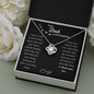 Not Forgotten Love Knot Necklace Black Card