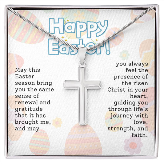 Happy Easter Renewal & Gratitude | Stainless Steel Cross Necklace