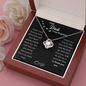 Not Forgotten Love Knot Necklace Black Card