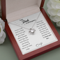 Not Forgotten Love Knot Necklace White Card