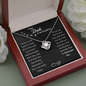 Not Forgotten Love Knot Necklace Black Card