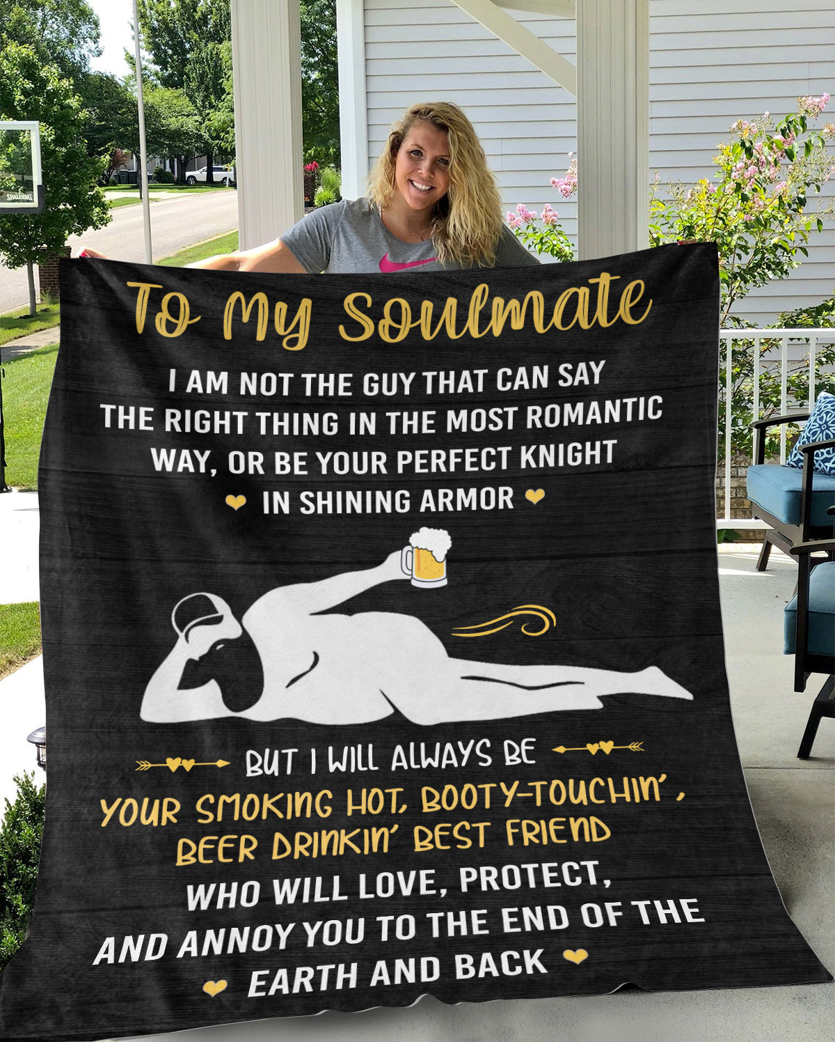 Soulmate Annoy You to the End Cozy Plush Fleece Blanket