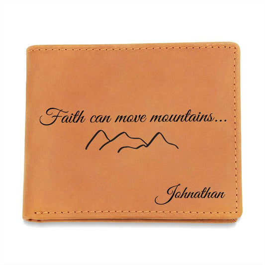 Faith Can Move Mountains | Graphic Leather Wallet