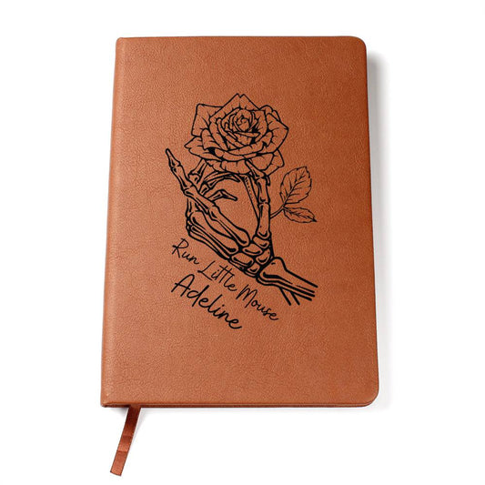 Personalized Slanted Run Little Mouse Leather Journal, Haunting Adeline Notebook, Dark Romance Merch
