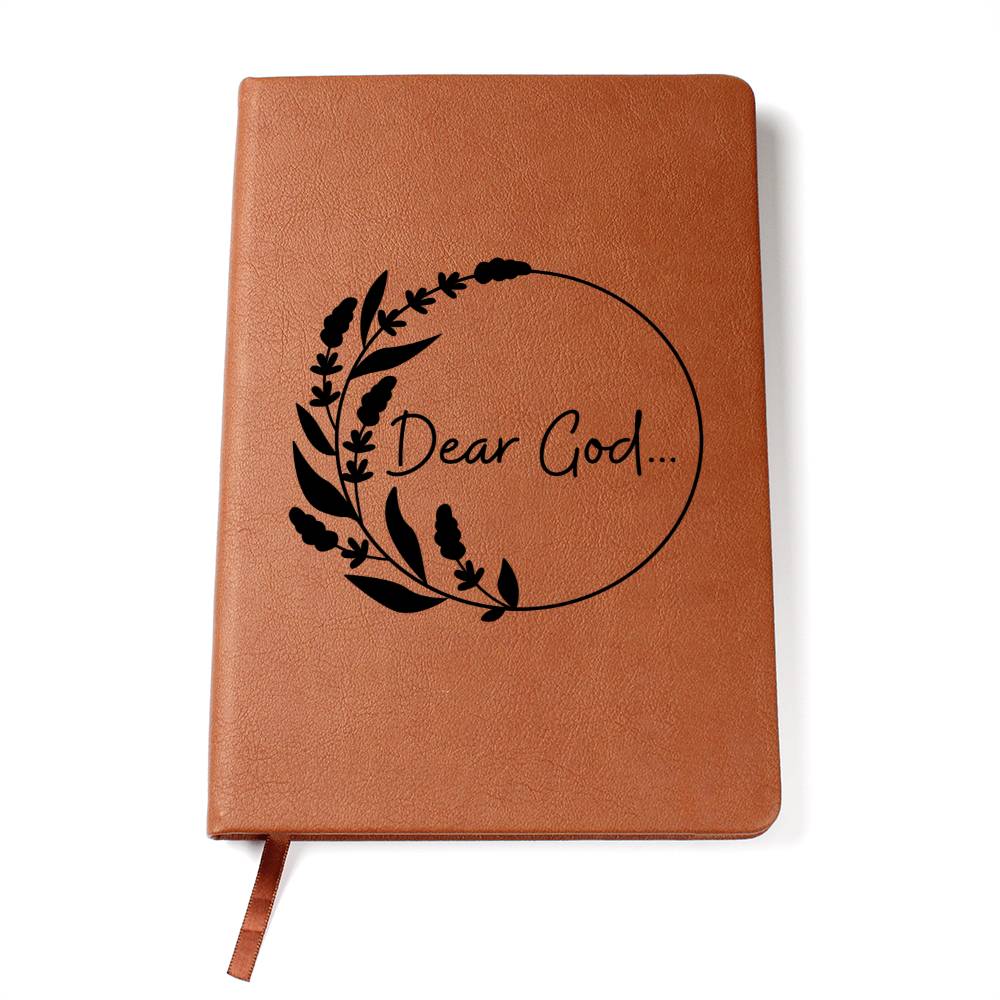 Dear God Flower Wreath | Leather Journal