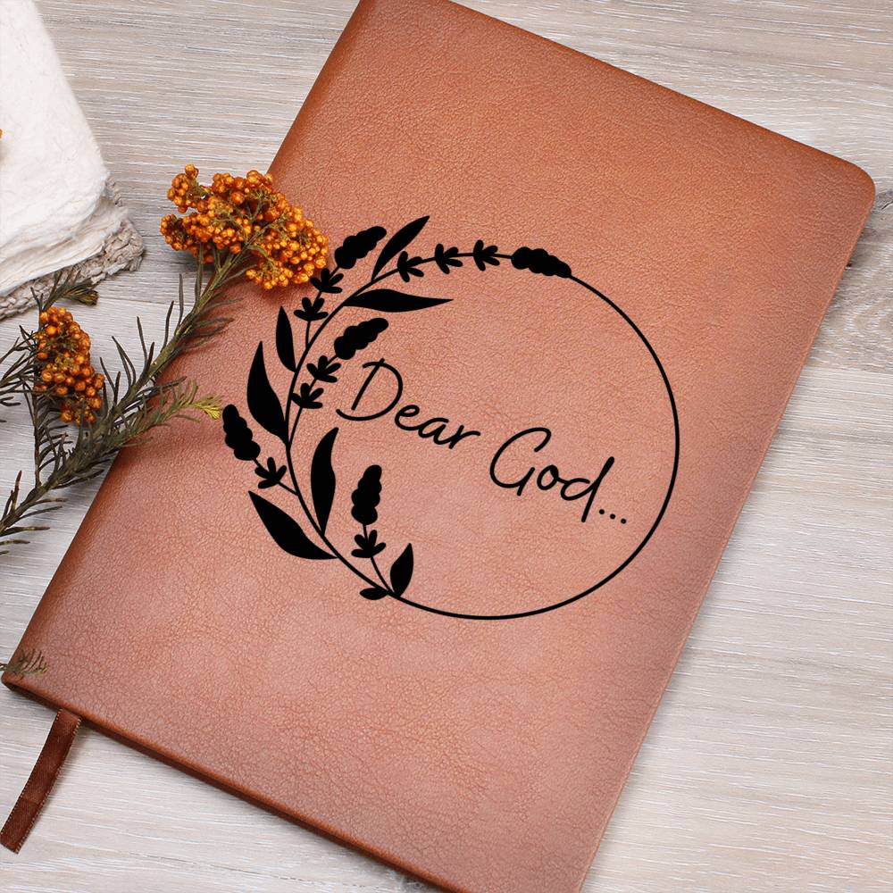 Dear God Flower Wreath | Leather Journal