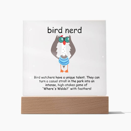 Bird Nerd High-Stakes Game | Square Plaque