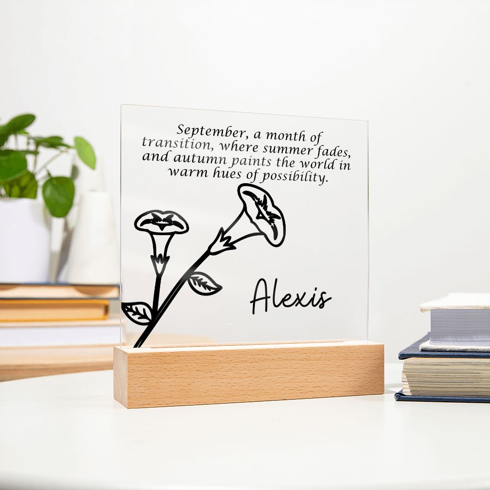 Personalized September Birth Month Flower | Acrylic Sign – WedgeportGifts
