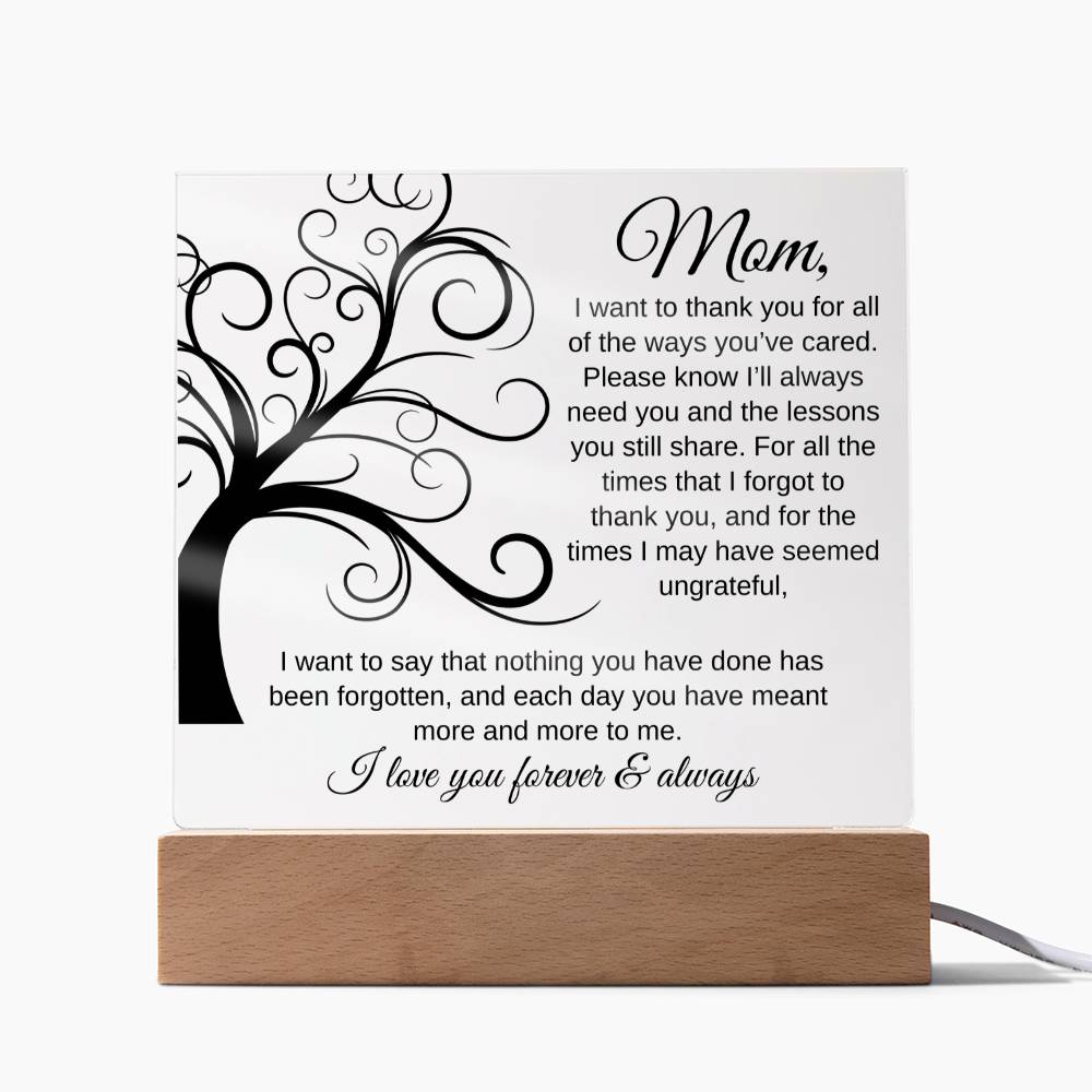 Thank You For All The Ways You've Cared | Square Acrylic Plaque