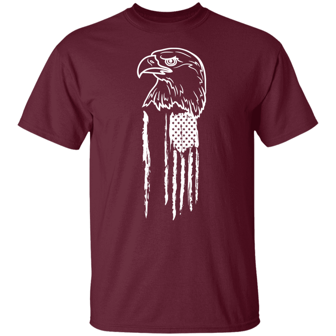 Distressed Side Eagle White | T-Shirt