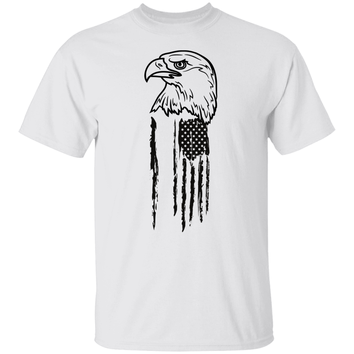 Distressed Side Eagle Black | T-Shirt