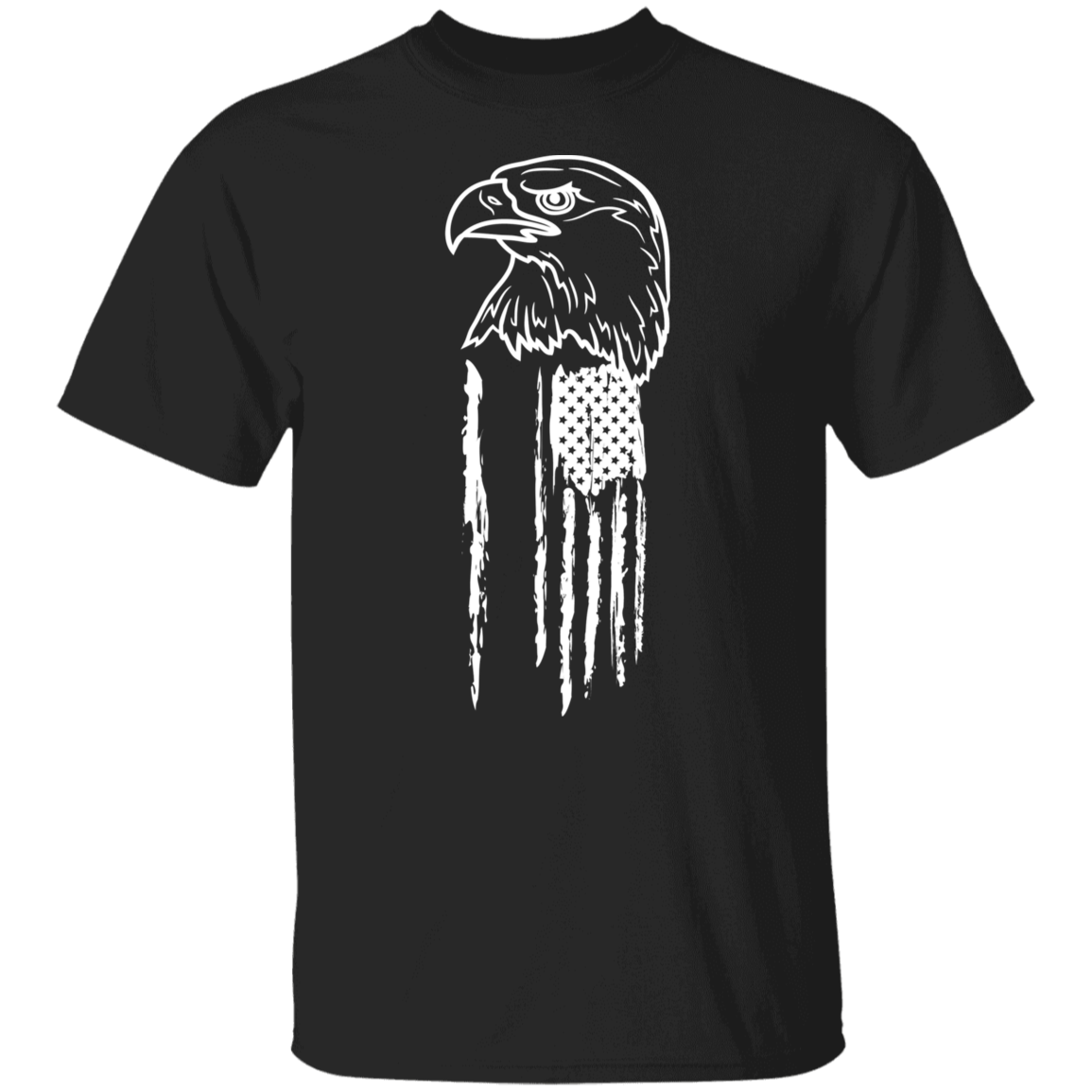 Distressed Side Eagle White | T-Shirt