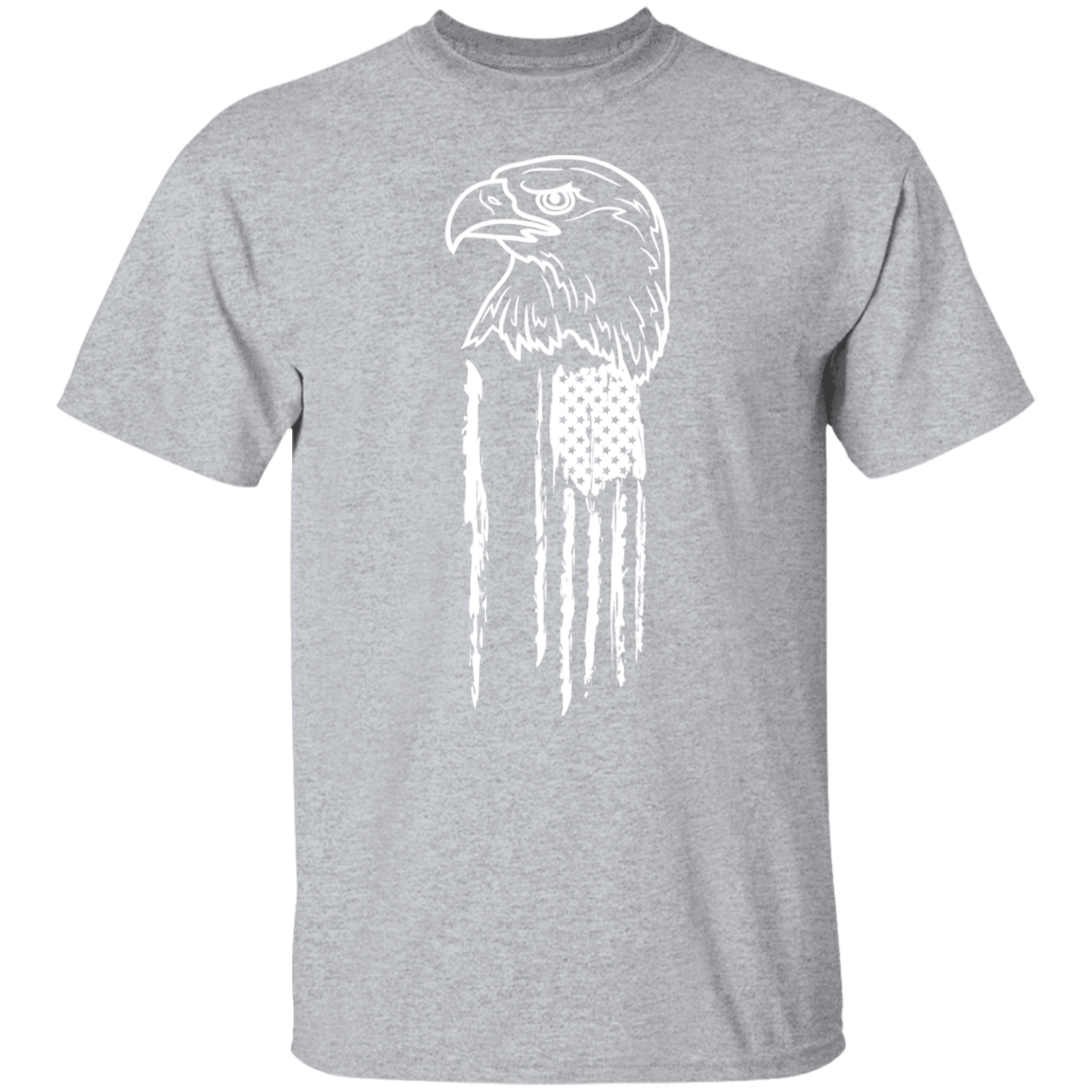 Distressed Side Eagle White | T-Shirt