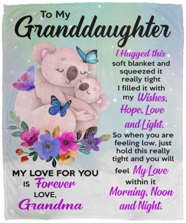 To My Granddaughter Koalas | Cozy Plush Fleece Blanket