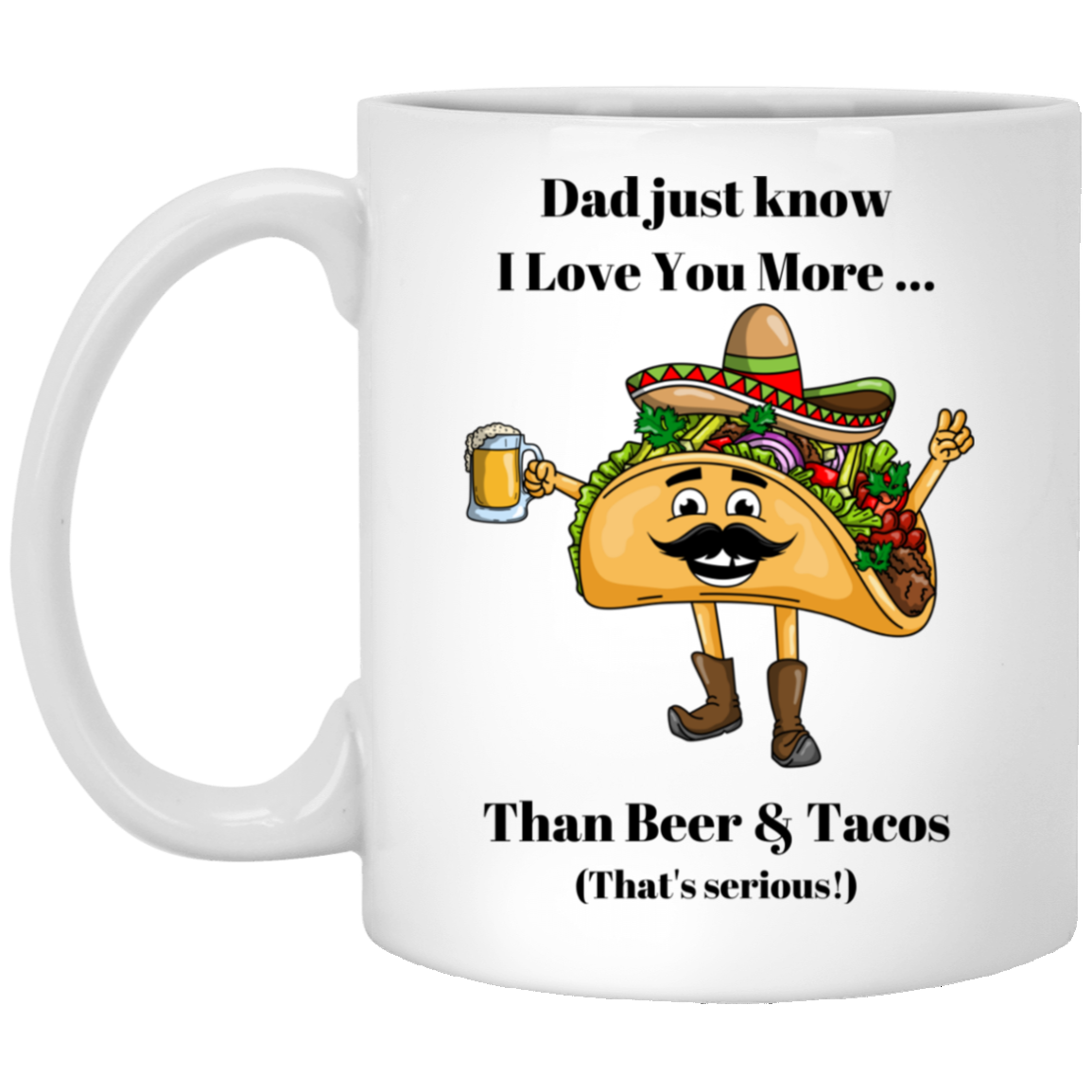 Beer & Tacos 11 oz. White Mug
