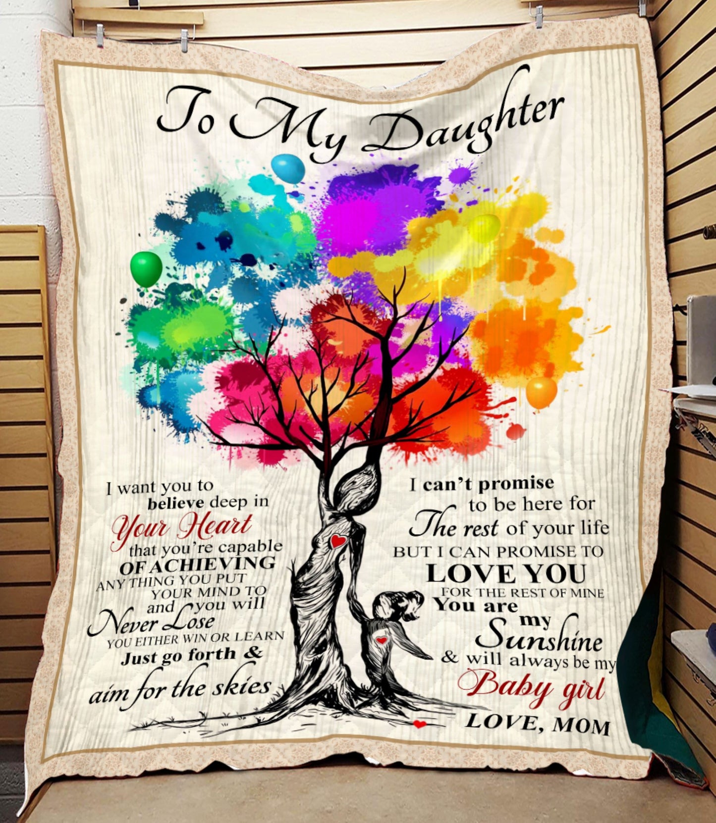 To My Daughter Love Tree | Cozy Fleece Blanket