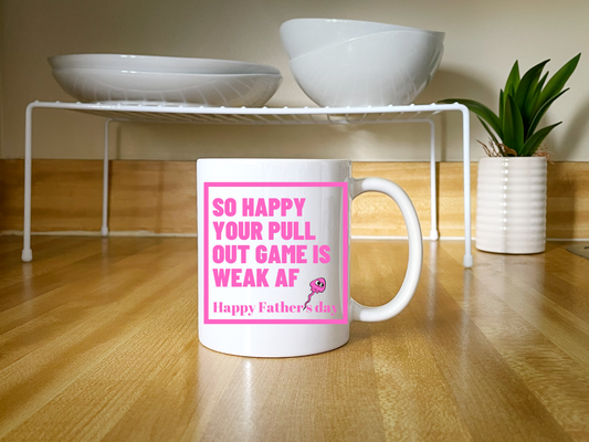 So Happy Pink 11 oz. White Mug