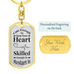 Cute Enough | Dog Tag Keychain Gray & Black
