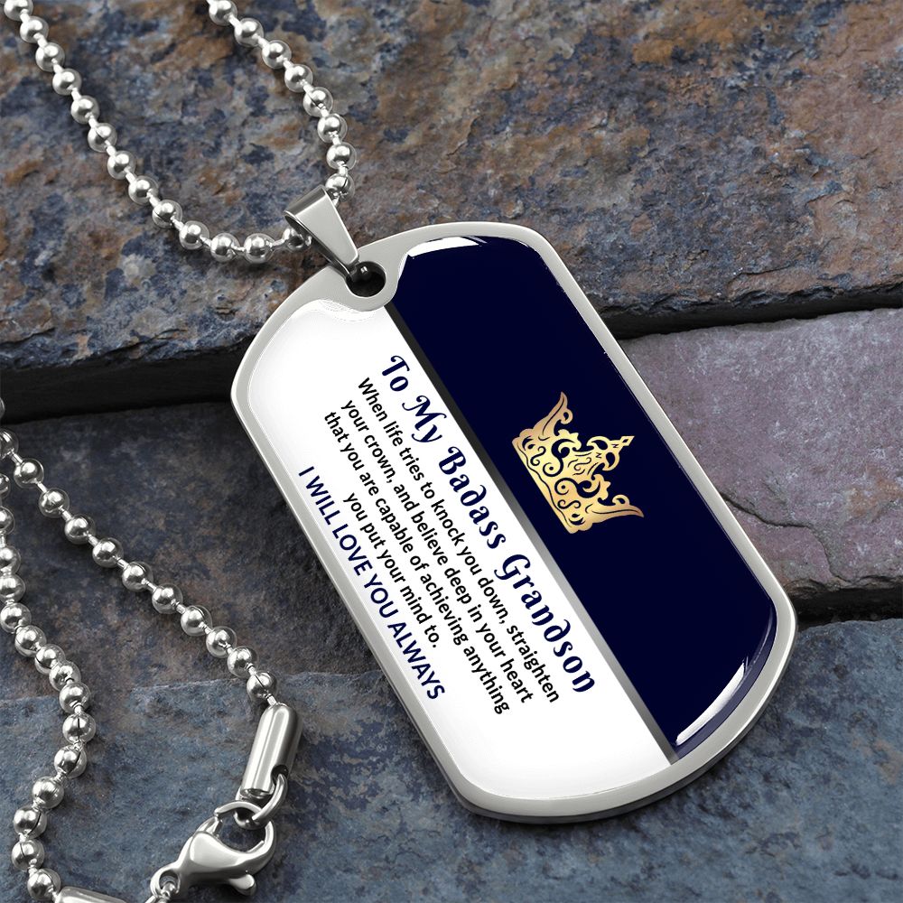 Grandson dog cheap tag necklace