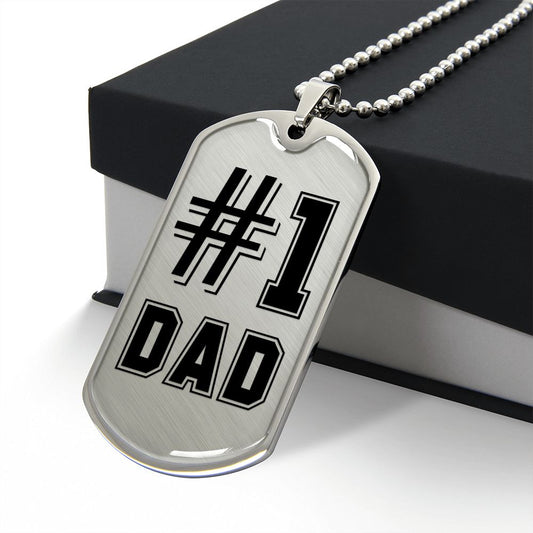 #1 Dad | Dog Tag Necklace