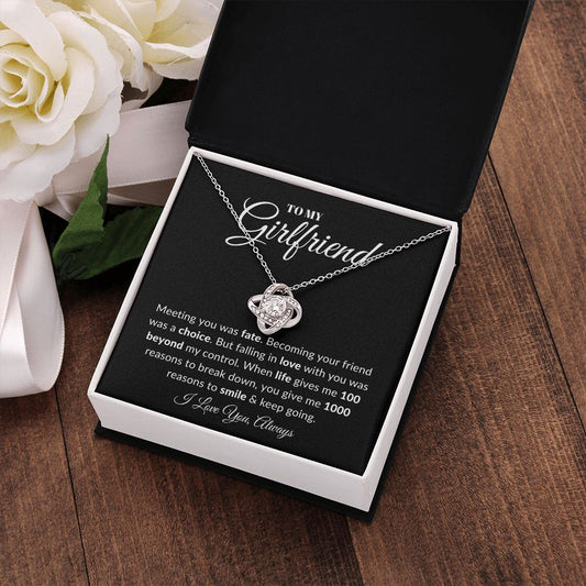 To My Girlfriend | Love Knot Necklace Black Card