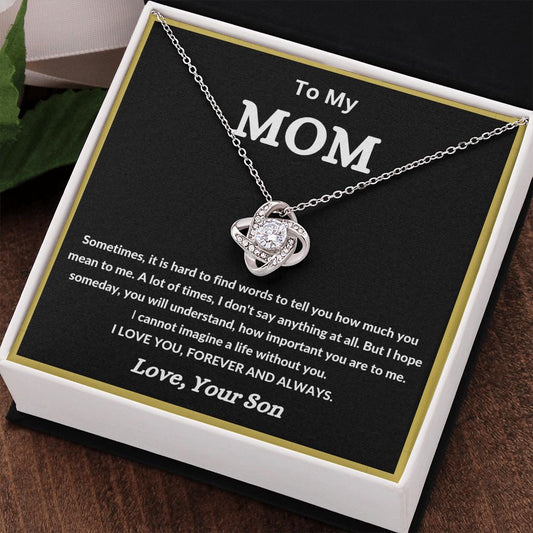 To My Mom Love Your Son | Love Knot Necklace