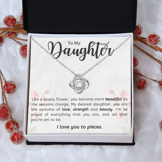 I Love you to Pieces Daughter | Love Knot Necklace