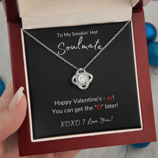 Soulmate "The D" | Love Knot Necklace (Black Card)