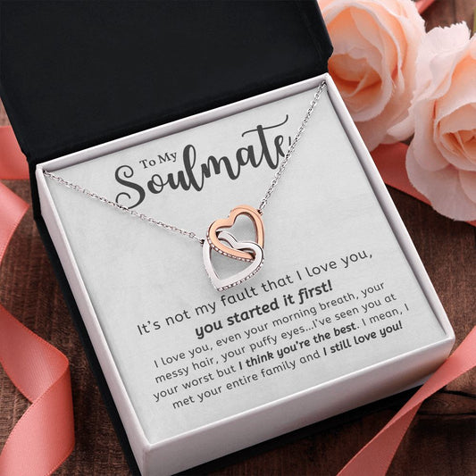 You Started it First | Soulmate Interlocking Hearts Necklace