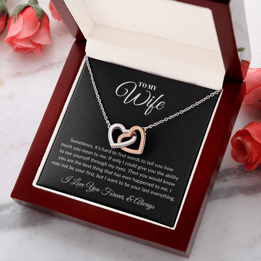 To My Wife, My Last Everything | Interlocking Hearts Necklace