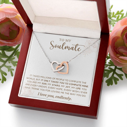 I Love You Endlessly Soulmate | Interlocking Hearts Necklace