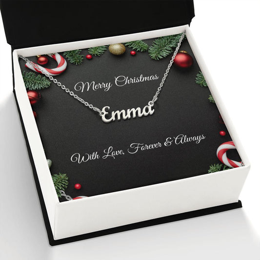 Merry Christmas | Custom Name Necklace