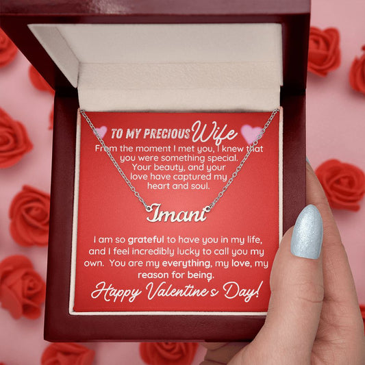To My Precious Wife Valentine's Day | Name Necklace