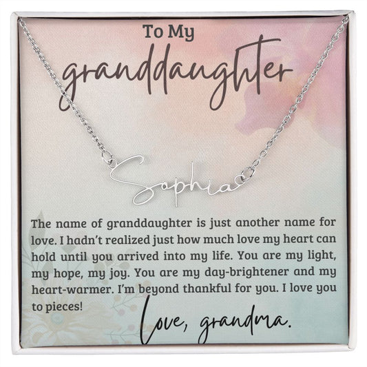 Granddaughter Means Love | Signature Name Necklace