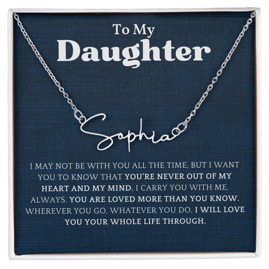Daughter Heart and Mind | Signature Name Necklace