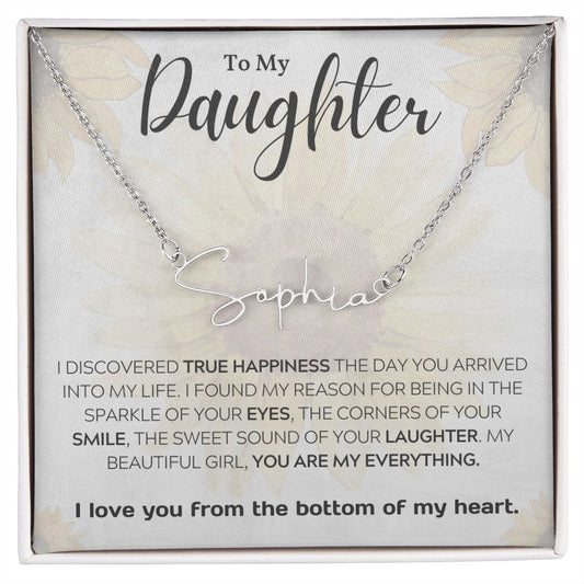 Daughter Sunflower | Signature Name Necklace