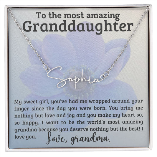The Most Amazing Granddaughter | Signature Name Necklace