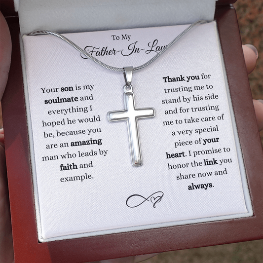 Father In Law | Faith Stainless Steel Cross